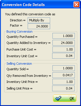 Unit Conversions Detail Screen