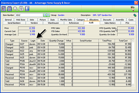 Inventory Expert Audit Before Re-Sort